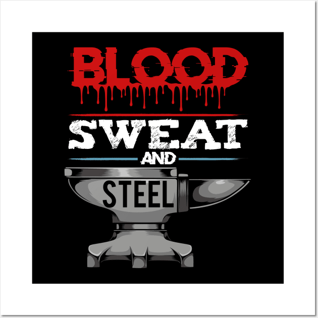 Blacksmith - Blood Sweat And Steel - Smithing Anvil Wall Art by Lumio Gifts